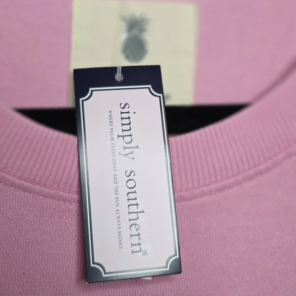 Simply Southern Bubble Gum Cow Sweatshirt, NWT - Picture 5 of 6